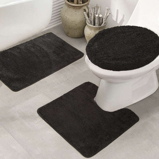 Alfombra De Baño Rt Designer 3 Piezas - Negro