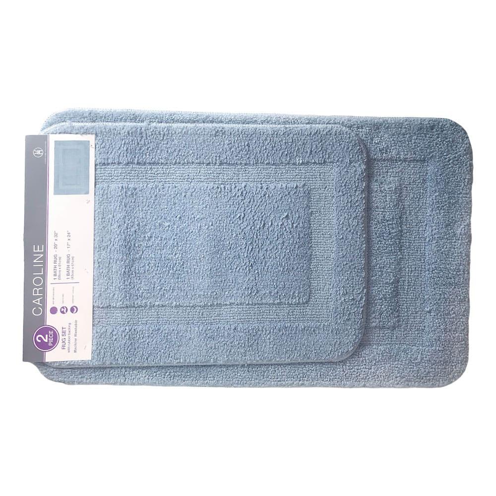 Alfombra de Baño Vivatex Modelo Caroline 2pza - Azul Claro