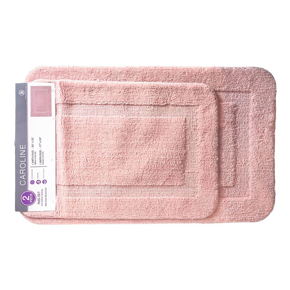 Alfombra de Baño Vivatex Modelo Caroline 2pza - Rosa Claro