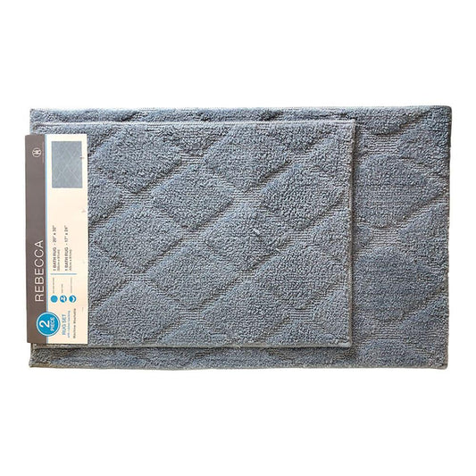 Alfombra de Baño Vivatex Modelo Rebecca 2Pza - Azul Claro