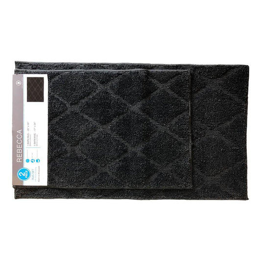 Alfombra de Baño Vivatex Modelo Rebecca 2Pza - Gris Oscuro