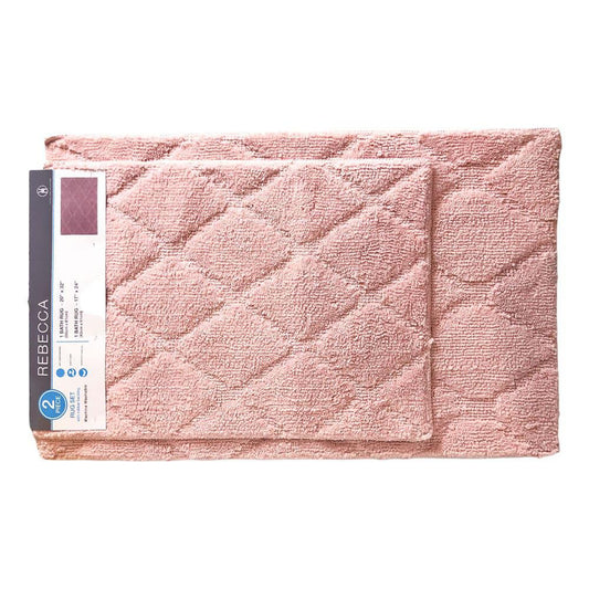 Alfombra de Baño Vivatex Modelo Rebecca 2Pza - Rosa Claro