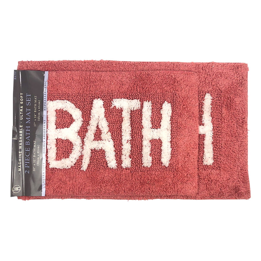 Alfombra de Baño Vivatex Set de 2 Piezas - Coral oscuro
