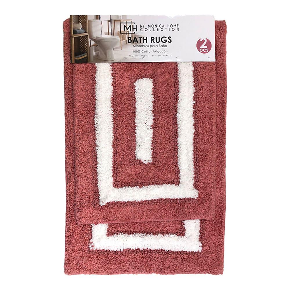 Alfombra Monica Home Baño Set 2 Pza - Rosa