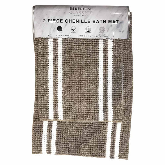 Alfombra Para Baño Estex Celine de 2 Piezas - Beige Oscuro