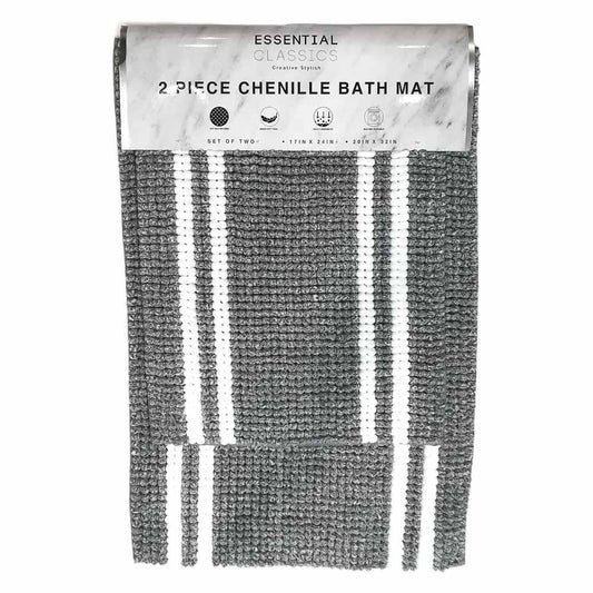 Alfombra Para Baño Estex Celine de 2 Piezas - Gris Claro