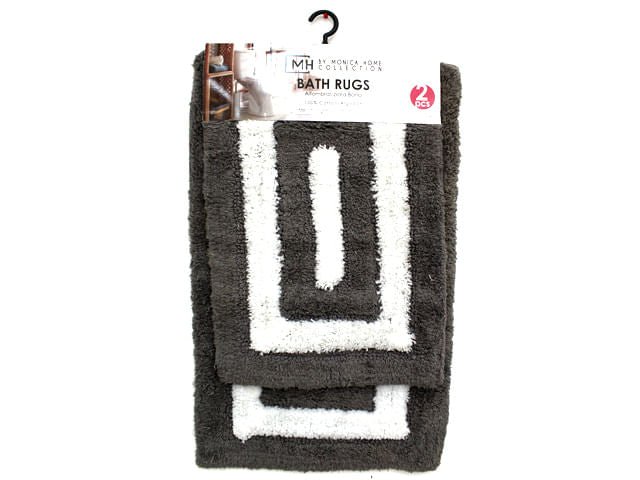 Alfombra Para Baño Monica Home 2 Piezas - Negro