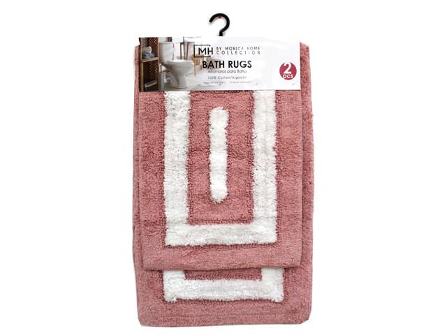 Alfombra Para Baño Monica Home 2 Piezas - Rosa claro