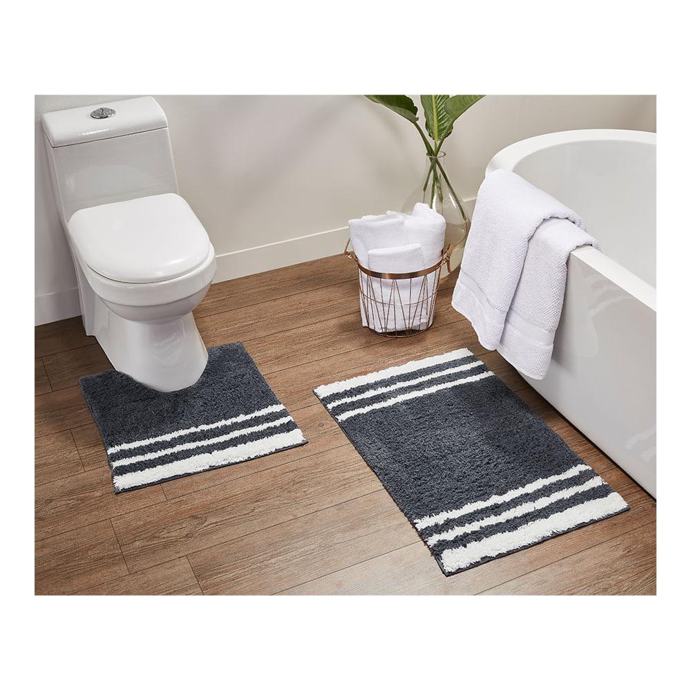 Alfombra Para Baño Rt Designer Bedford de 2 Piezas - Gris Oscuro