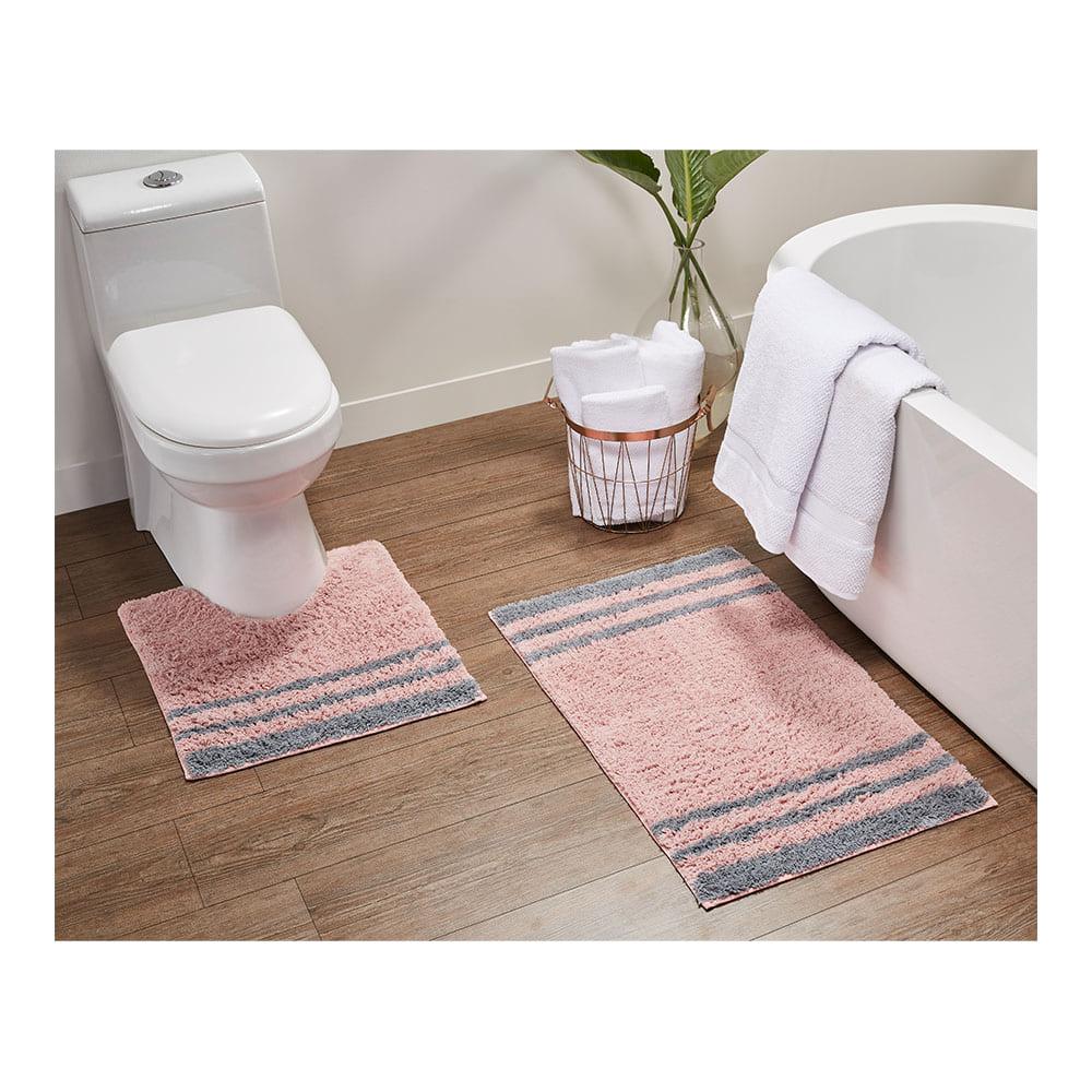 Alfombra Para Baño Rt Designer Bedford de 2 Piezas - Rosa Claro