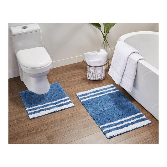 Alfombra Para Baño Rt Designer Bedford de 2 Piezas - Turquesa Azulado