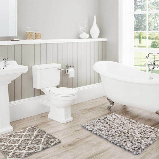 Alfombra Para Baño Rt Designer Lush 2 Piezas - Beige