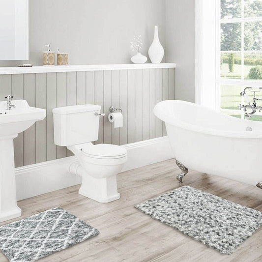 Alfombra Para Baño Rt Designer Lush 2 Piezas - Gris