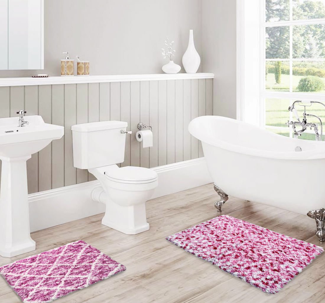 Alfombra Para Baño Rt Designer Lush 2 Piezas - Rosa