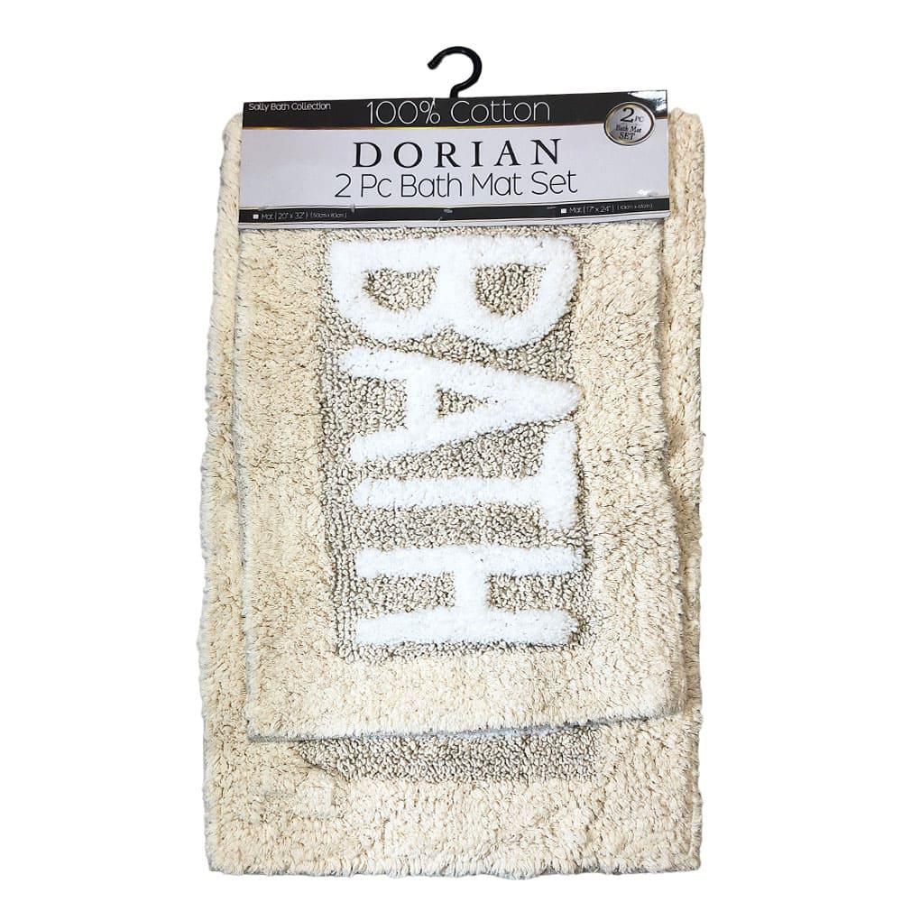 Alfombra Para Baño Sally Textile Dorian 2 Piezas - Beige