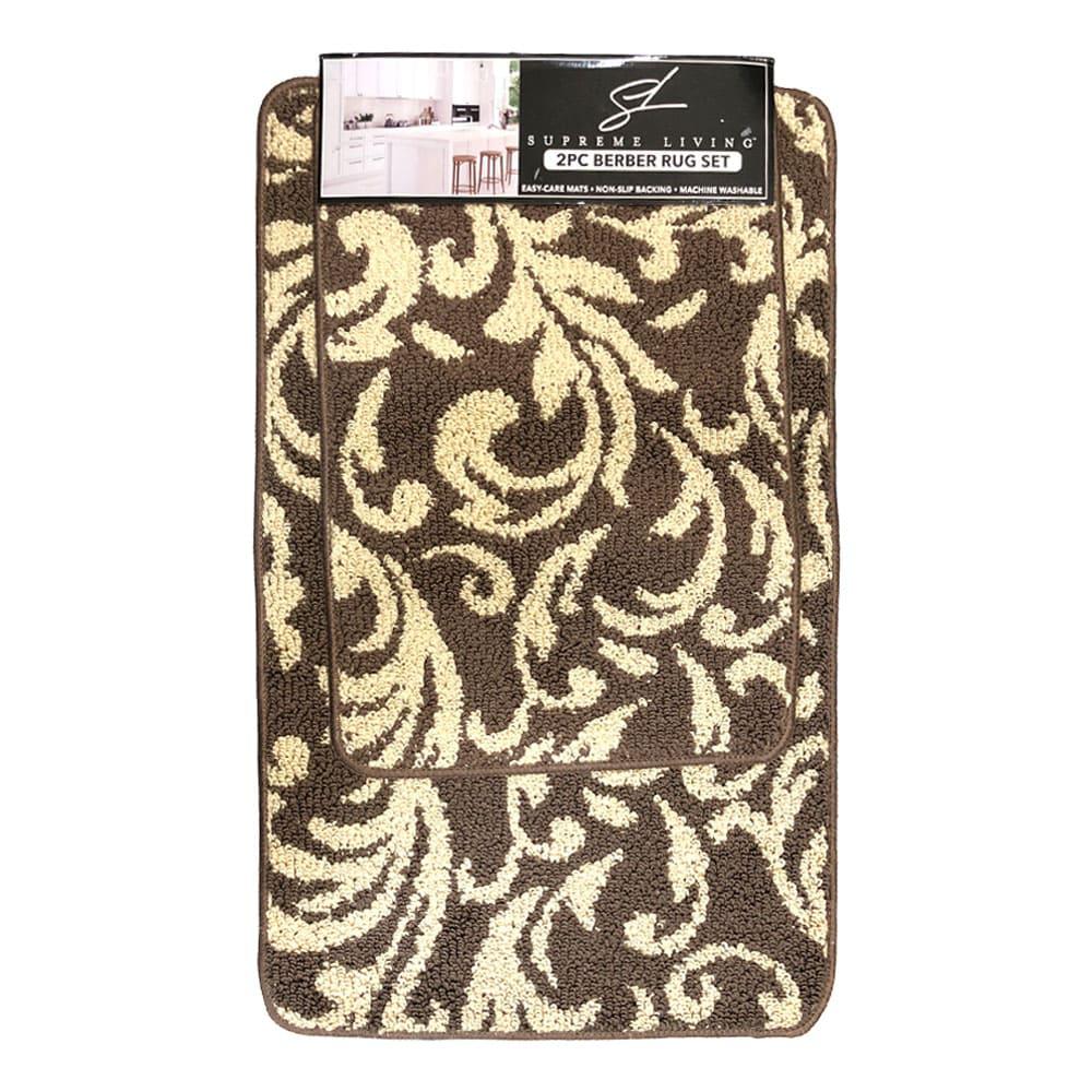 Alfombra Para Baño Supreme 2 Piezas - Chocolate Oscuro