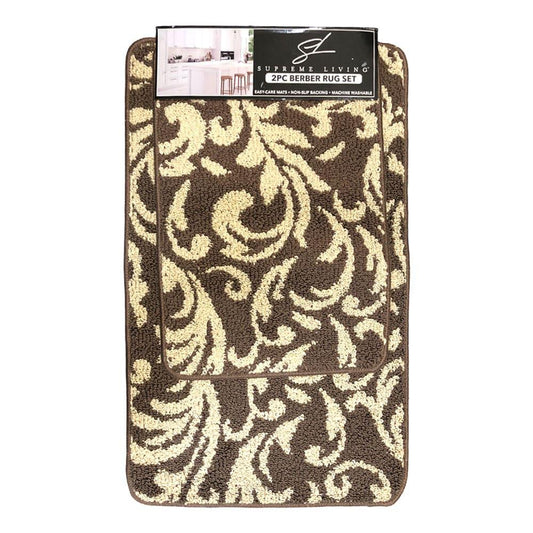 Alfombra Para Baño Supreme 2 Piezas - Chocolate Oscuro