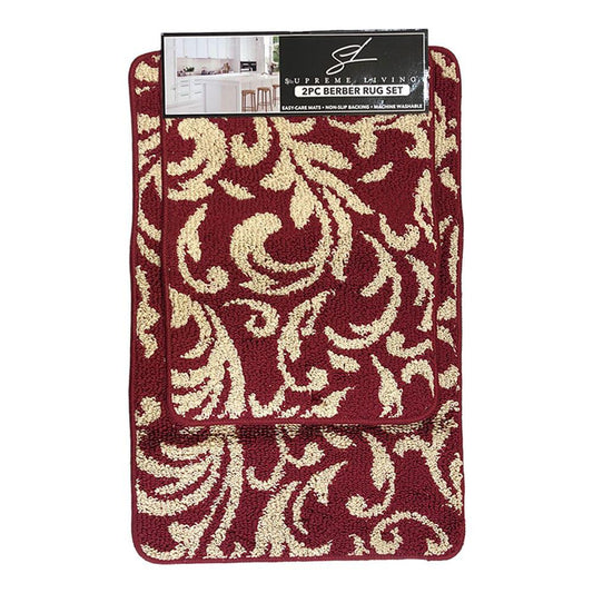 Alfombra Para Baño Supreme 2 Piezas - Rojo Oscuro