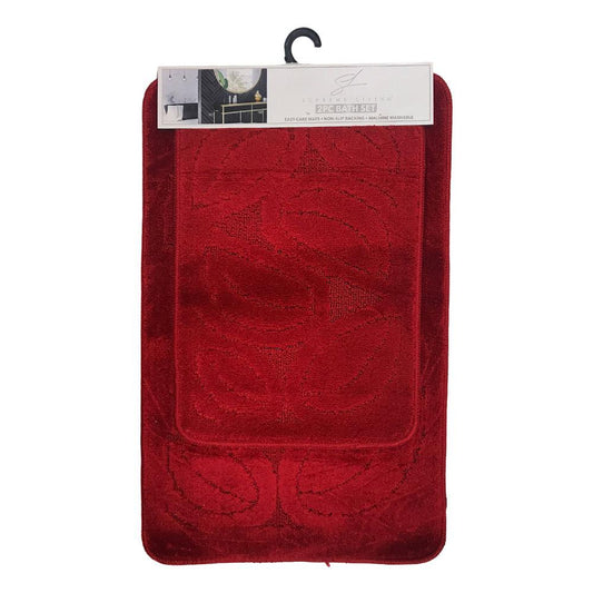 Alfombra Para Baño Supreme Flora 2 Piezas - Rojo