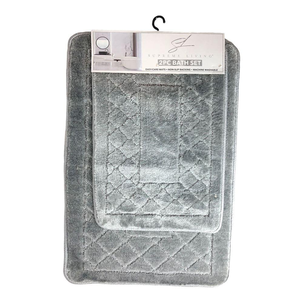Alfombra Para Baño Supreme Living Sofia 2 Piezas - Gris