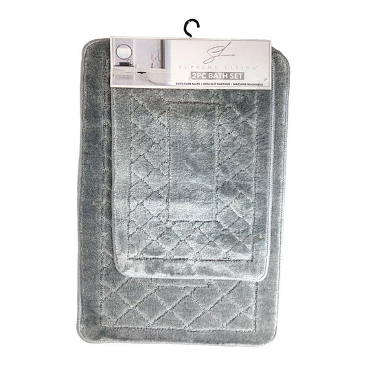 Alfombra Para Baño Supreme Living Sofia 2 Piezas - Gris