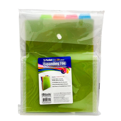 Archivador Tamaño Bazic / Carta / 5 Divisiones - Transparente – Colores - Bazic - Titan.com.pa - 764608031711