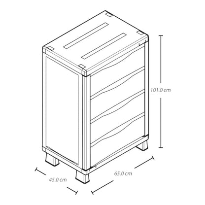 Armario Cajonero de Plástico Barú Rimax / 4 Niveles / Gris - Rimax - Titan.com.pa - 7705152069471