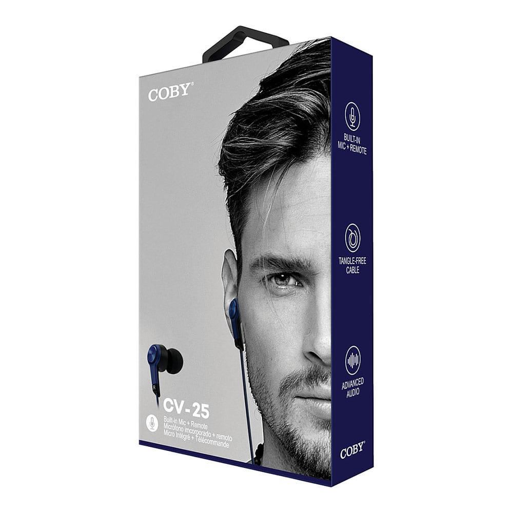 Audífono Estéreo Coby Metal Con Micrófono Azul