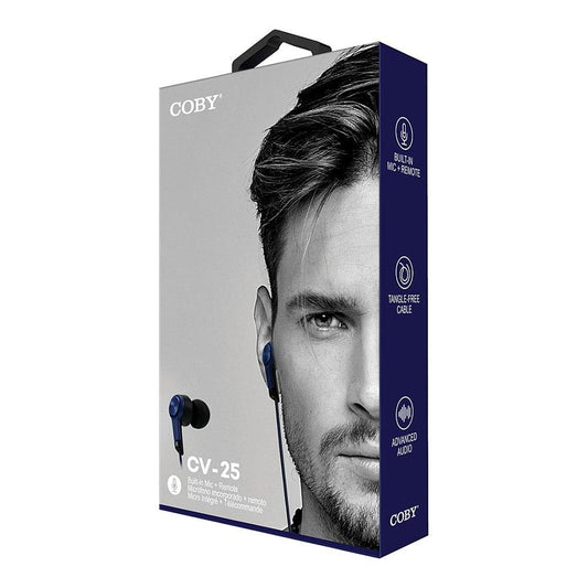 Audífono Estéreo Coby Metal Con Micrófono Azul