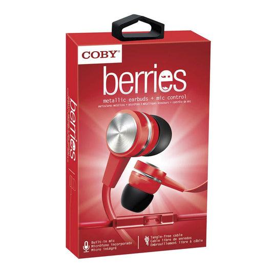 Audifonos Coby Metálico Rojo