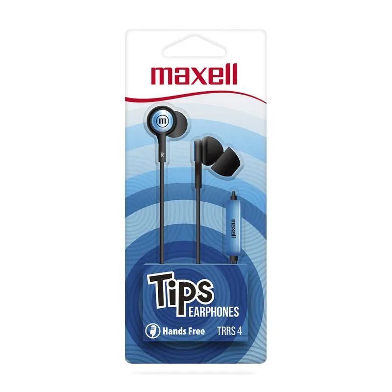 Audífonos Estéreo Maxell Básicos de Tapón de Silicona Azul - Maxell - Titan.com.pa - 25215500428