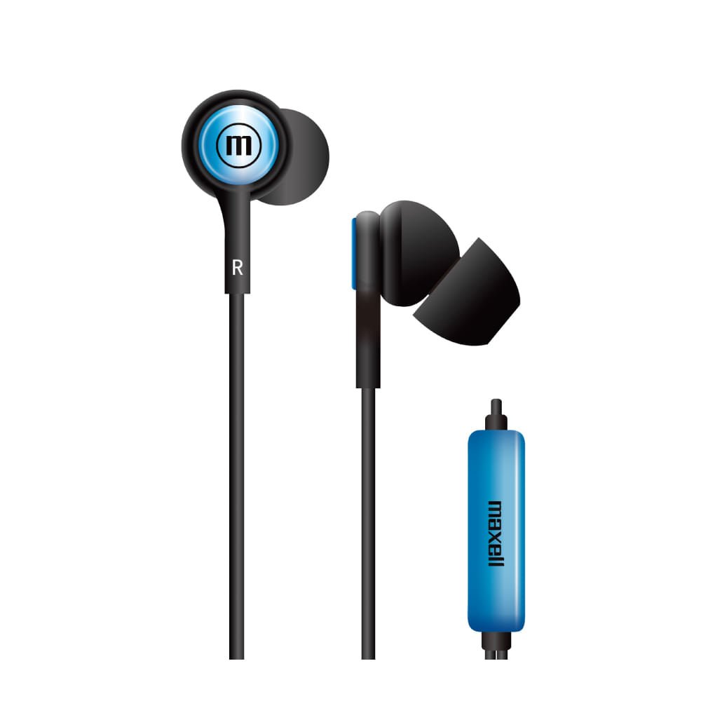 Audífonos Estéreo Maxell Básicos de Tapón de Silicona Azul