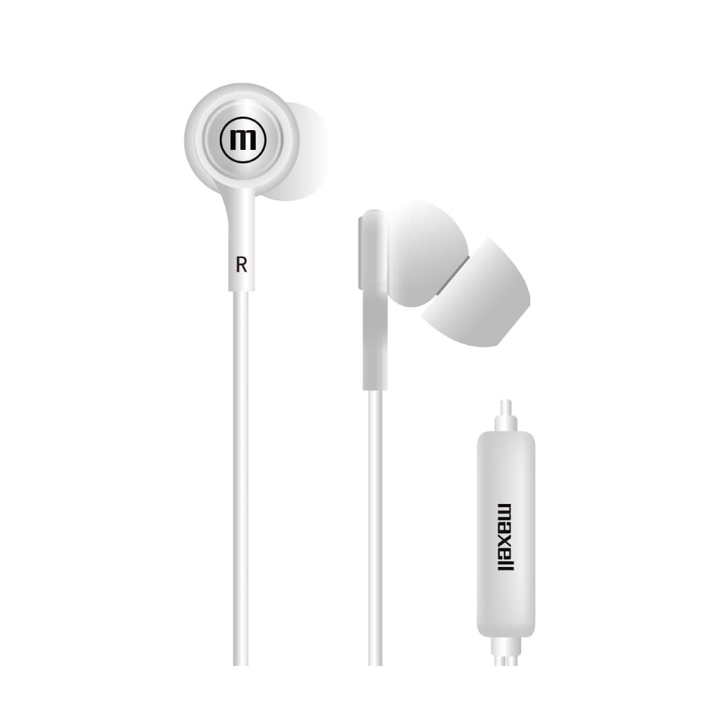 Audífonos Estéreo Maxell Básicos de Tapón de Silicona Blanco