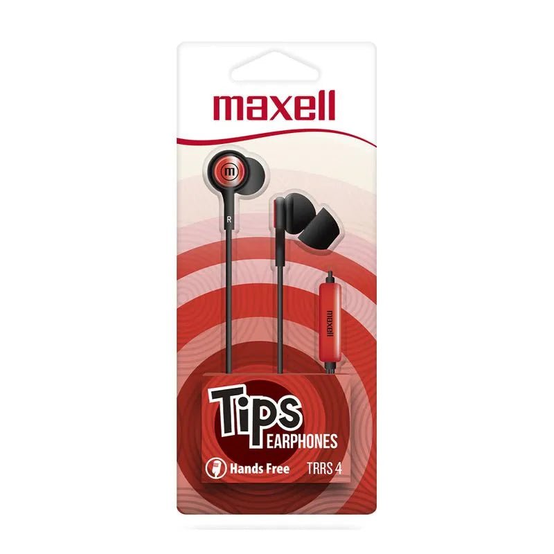 Audífonos Estéreo Maxell Básicos de Tapón de Silicona Rojo - Maxell - Titan.com.pa - 25215500411