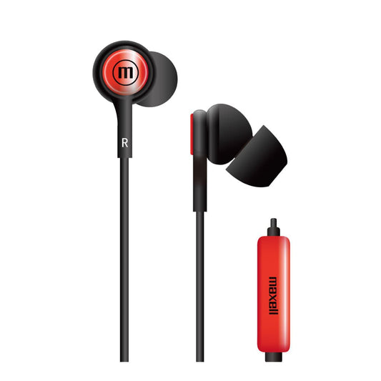 Audífonos Estéreo Maxell Básicos de Tapón de Silicona Rojo