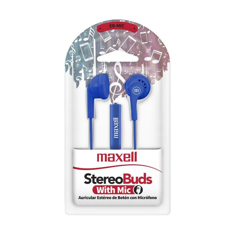 Audífonos Maxell EB - MIC Estéreo Básicos de Botón Azul - Maxell - Titan.com.pa - 25215494123