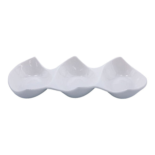 Bandeja De Porcelana Para Dips Home Elegance 3 Divisiones
