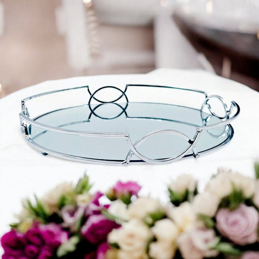 Bandeja Decorativa Con Espejo/Plata - Home Deco Factory - Titan.com.pa - 3664944423096