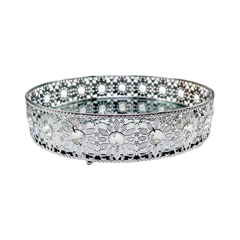 Bandeja Decorativa Home Deco Factory / Plateado / Con Espejo - Home Deco Factory - Titan.com.pa - 3664944570516