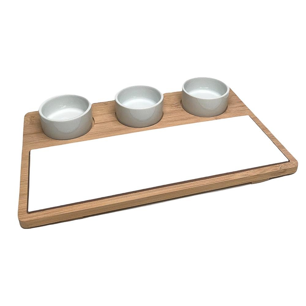 Bandeja Para Dips de Porcelana Home Elegance 3 Divisiones