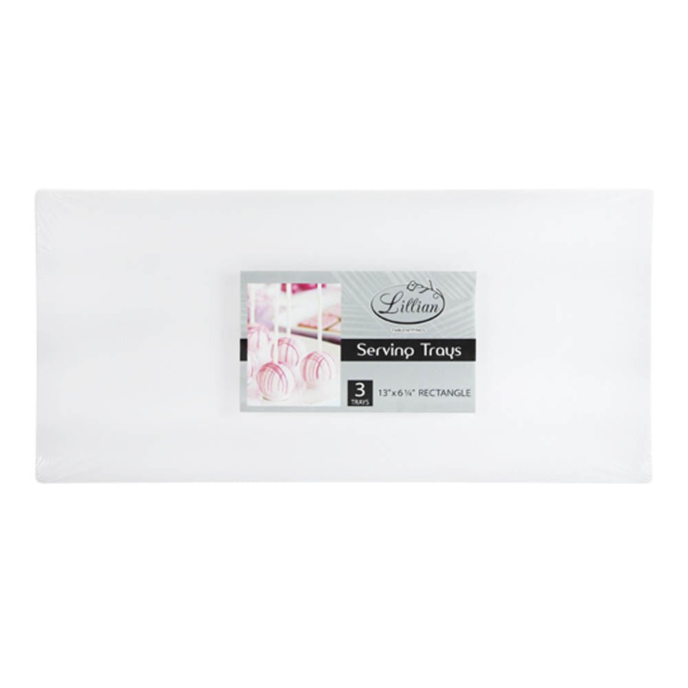 Bandejas Desechables Lillian Plástica Rectangular de 3 Piezas
