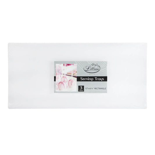 Bandejas Desechables Lillian Plástica Rectangular de 3 Piezas
