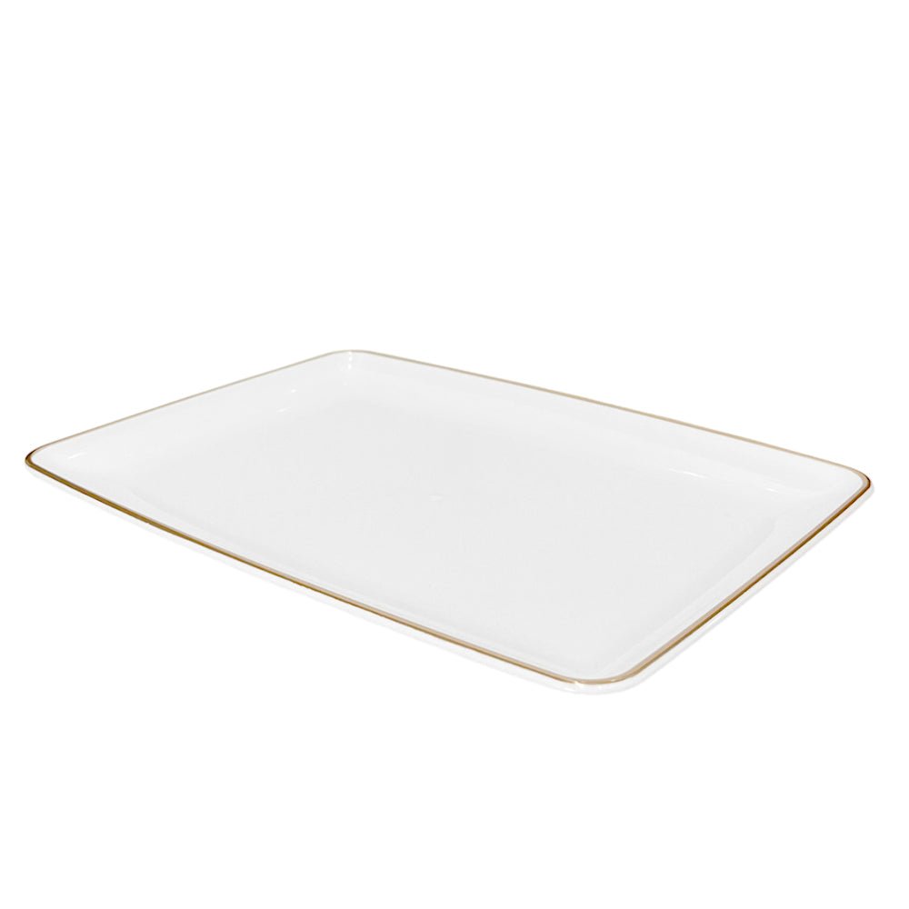 Bandeja Rectangular Para Servir Lillian / 11" x 8" / 3 Piezas / Blanca - Gold - Lillian - Titan.com.pa - 763615639408