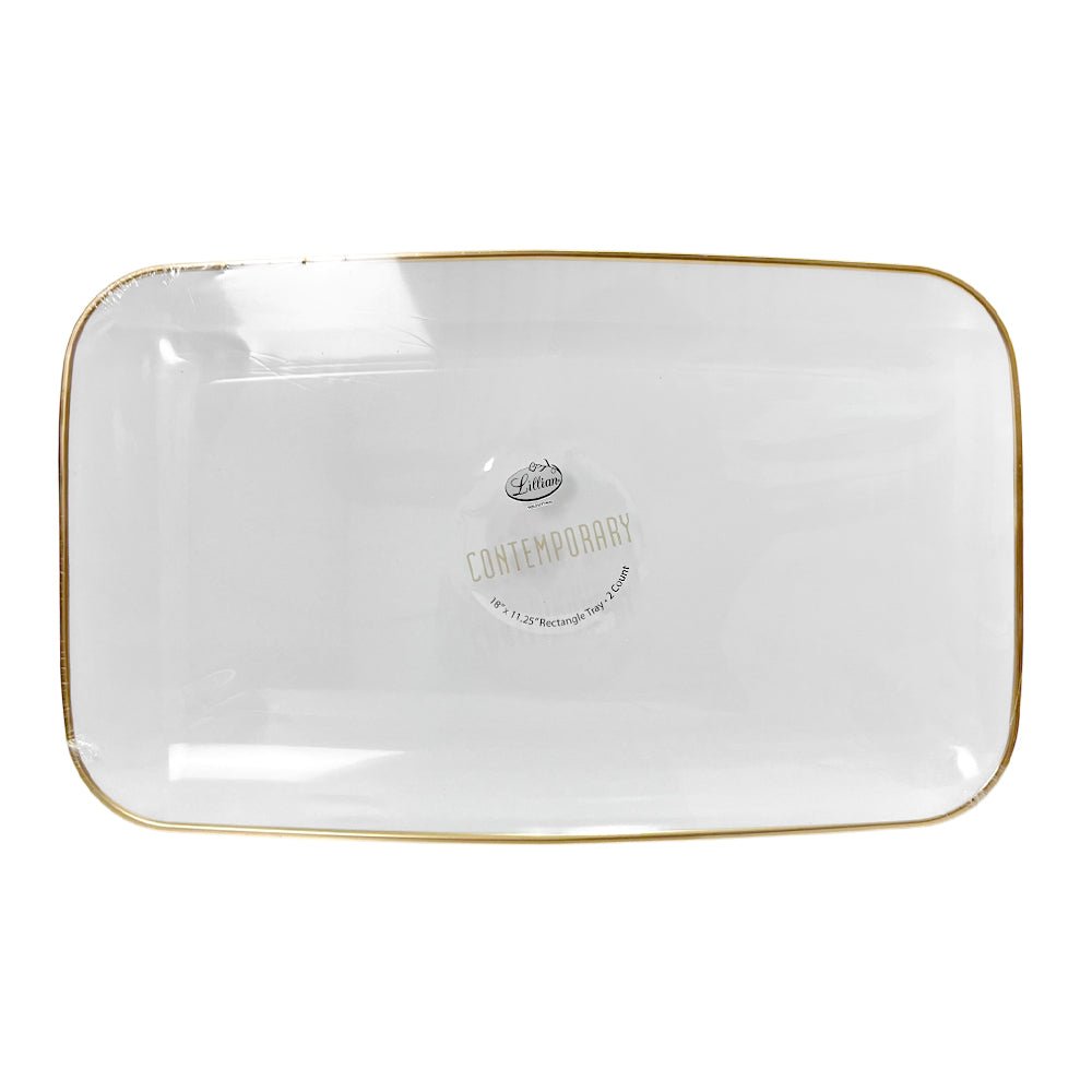 Bandeja Rectangular Para Servir Lillian / 18" x 11.2" / 2 Piezas / Blanca - Gold - Lillian - Titan.com.pa - 763615639422
