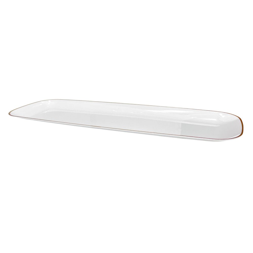 Bandeja Rectangular Para Servir Lillian / 18" x 7" / 2 Piezas / Blanca - Gold - Lillian - Titan.com.pa - 763615639415