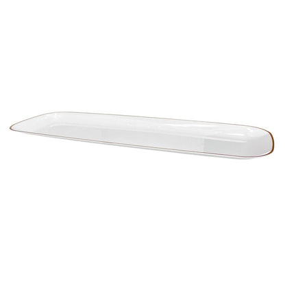Bandeja Rectangular Para Servir Lillian / 18" x 7" / 2 Piezas / Blanca - Gold - Lillian - Titan.com.pa - 763615639415