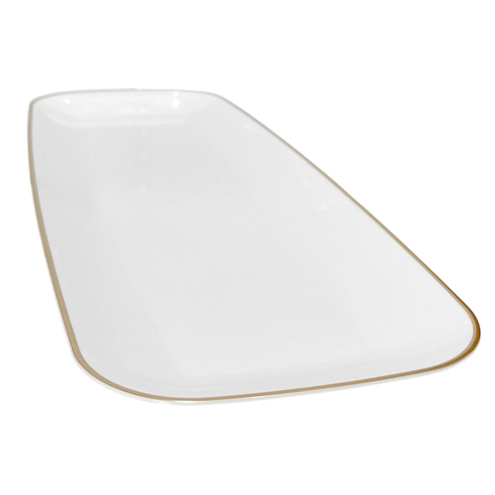 Bandeja Rectangular Para Servir Lillian / 18" x 7" / 2 Piezas / Blanca - Gold - Lillian - Titan.com.pa - 763615639415