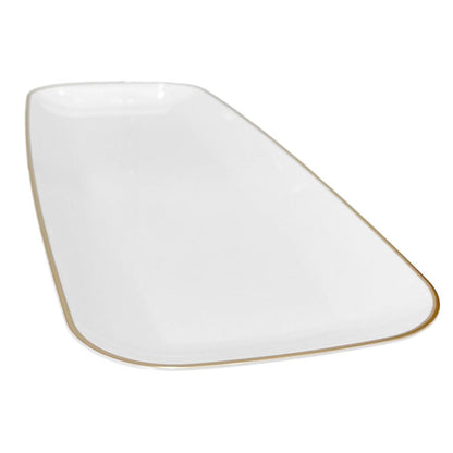 Bandeja Rectangular Para Servir Lillian / 18" x 7" / 2 Piezas / Blanca - Gold - Lillian - Titan.com.pa - 763615639415