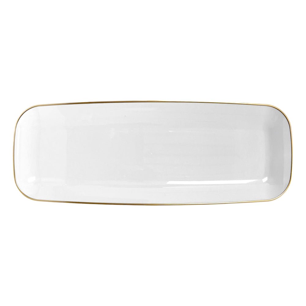 Bandeja Rectangular Para Servir Lillian / 18" x 7" / 2 Piezas / Blanca - Gold - Lillian - Titan.com.pa - 763615639415
