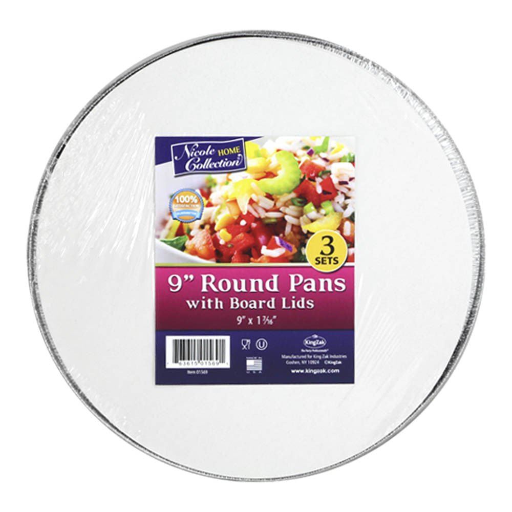 Bandejas de Aluminio Nicole Home Redonda 9" de 3 Piezas
